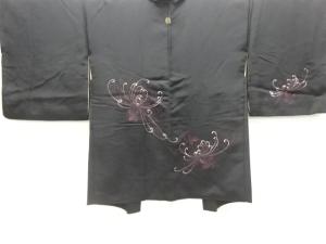 糸菊模様刺繍一ツ紋絵羽織